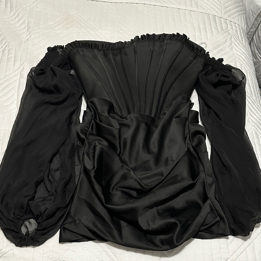 House of CB Black Long Sleeve Dress